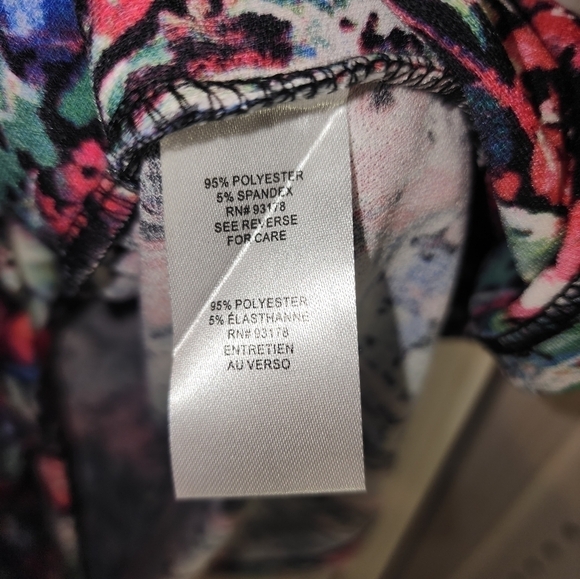 Tahari Large Square Neck Floral Knit Short Sleeve NEW Brihjt - Picture 4 of 5